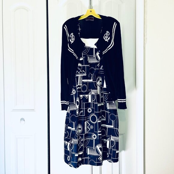 Voodoo Vixen Sailor Girl Cardigan Sweater in Navy Blue/White (Like New) - Picture 11 of 11